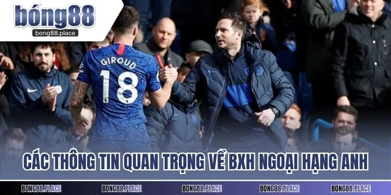 Các thông tin quan trọng về bảng xếp hạng Ngoại hạng Anh